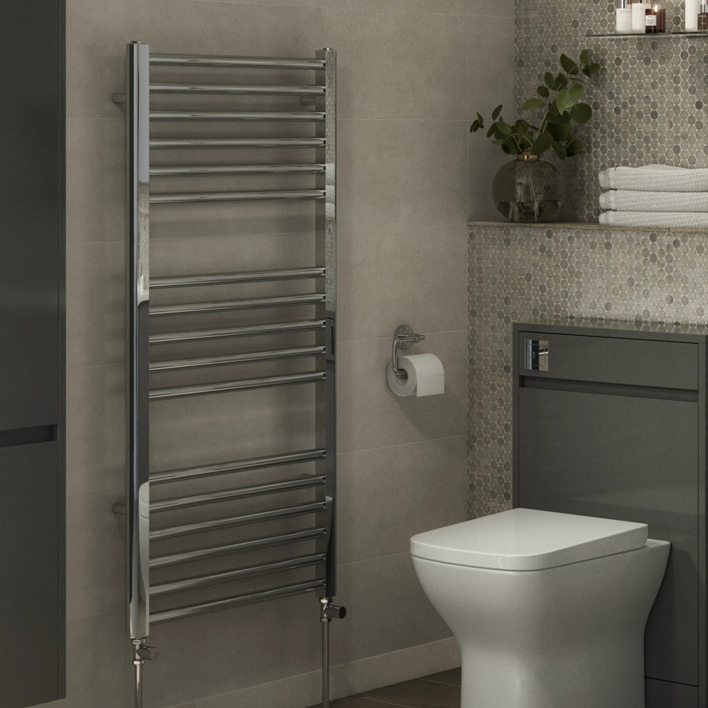 Terrano Straight 1200 x 600mm Towel Warmer - Chrome