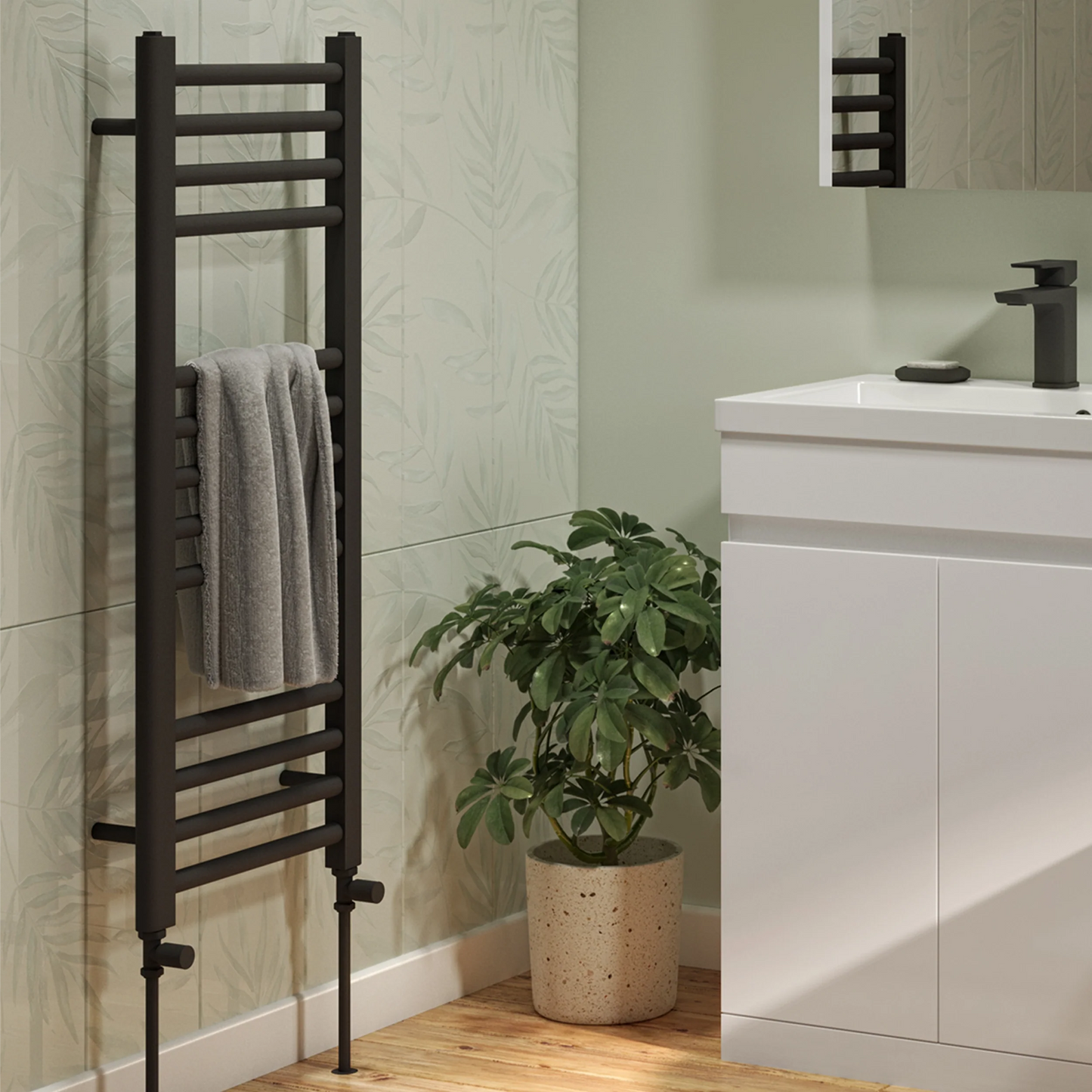 Terrano Straight 1000 x 400mm Towel Warmer - Anthracite