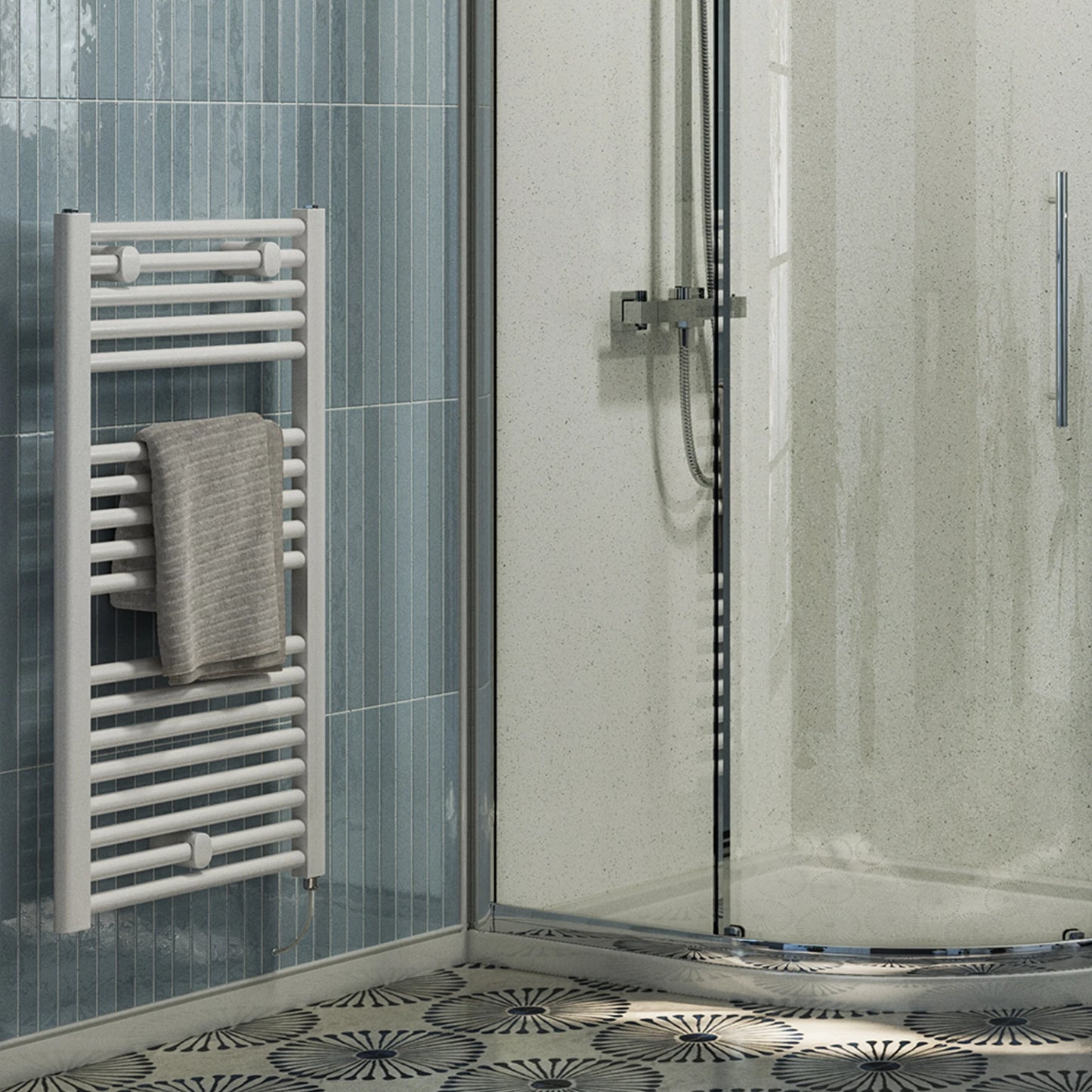 Terrano Electric 920 x 480mm Towel Warmer - White