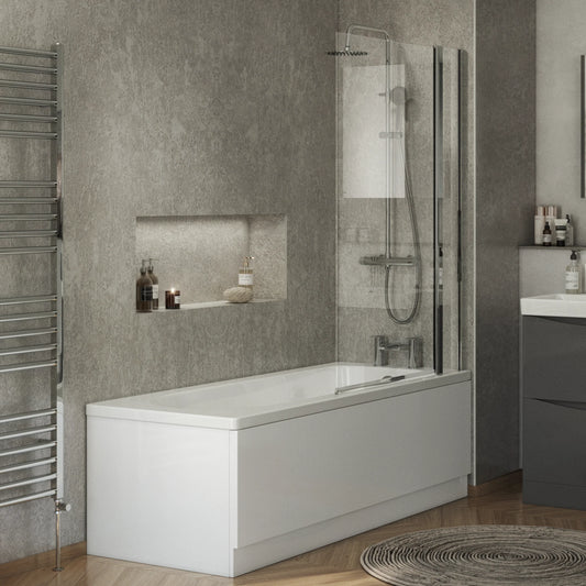 Claymore 6mm x 1000mm x 1400mm Square Bath Screen