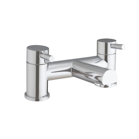 Harper & Brooke Flaxley One Spout Bath Filler w/ 2 Tap Holes - Chrome