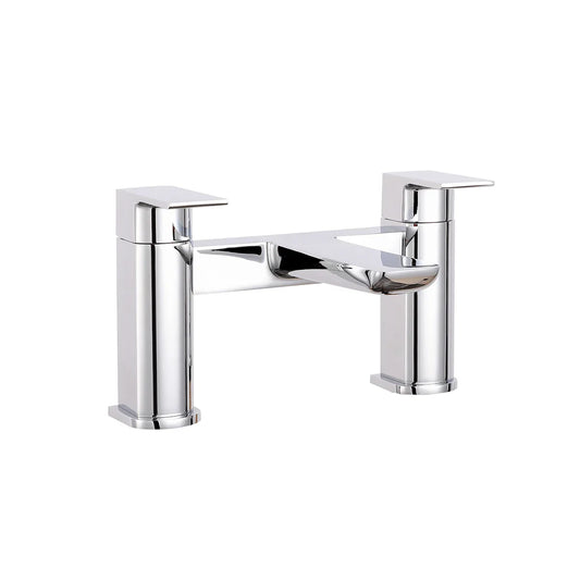 Harper & Brooke Morley One Spout Bath Filler w/ 2 Tap Holes - Chrome