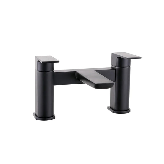 Harper & Brooke Morley Electroplated One Spout Bath Filler w/ 2 Tap Holes - Black