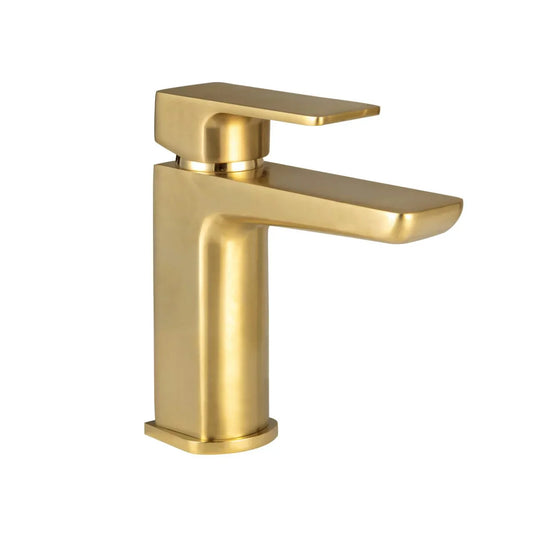Harper & Brooke Morley PVD Coated Mini Mono Basin Mixer w/ Pop Up Waste - Brushed Brass