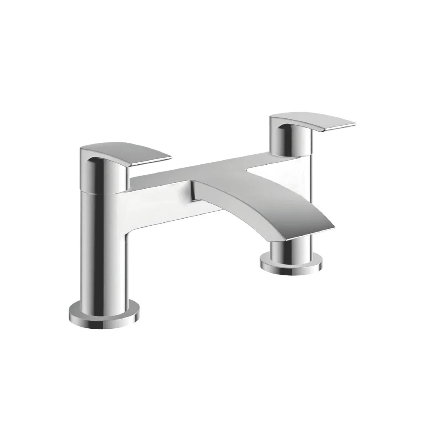 Harper & Brooke Tudor One Spout Bath Filler w/ 2 Tap Holes - Chrome