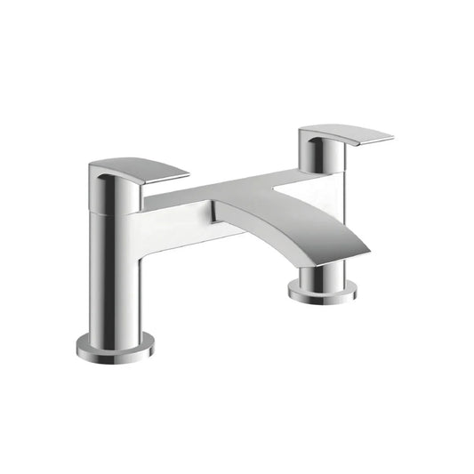 Harper & Brooke Tudor One Spout Bath Filler w/ 2 Tap Holes - Chrome