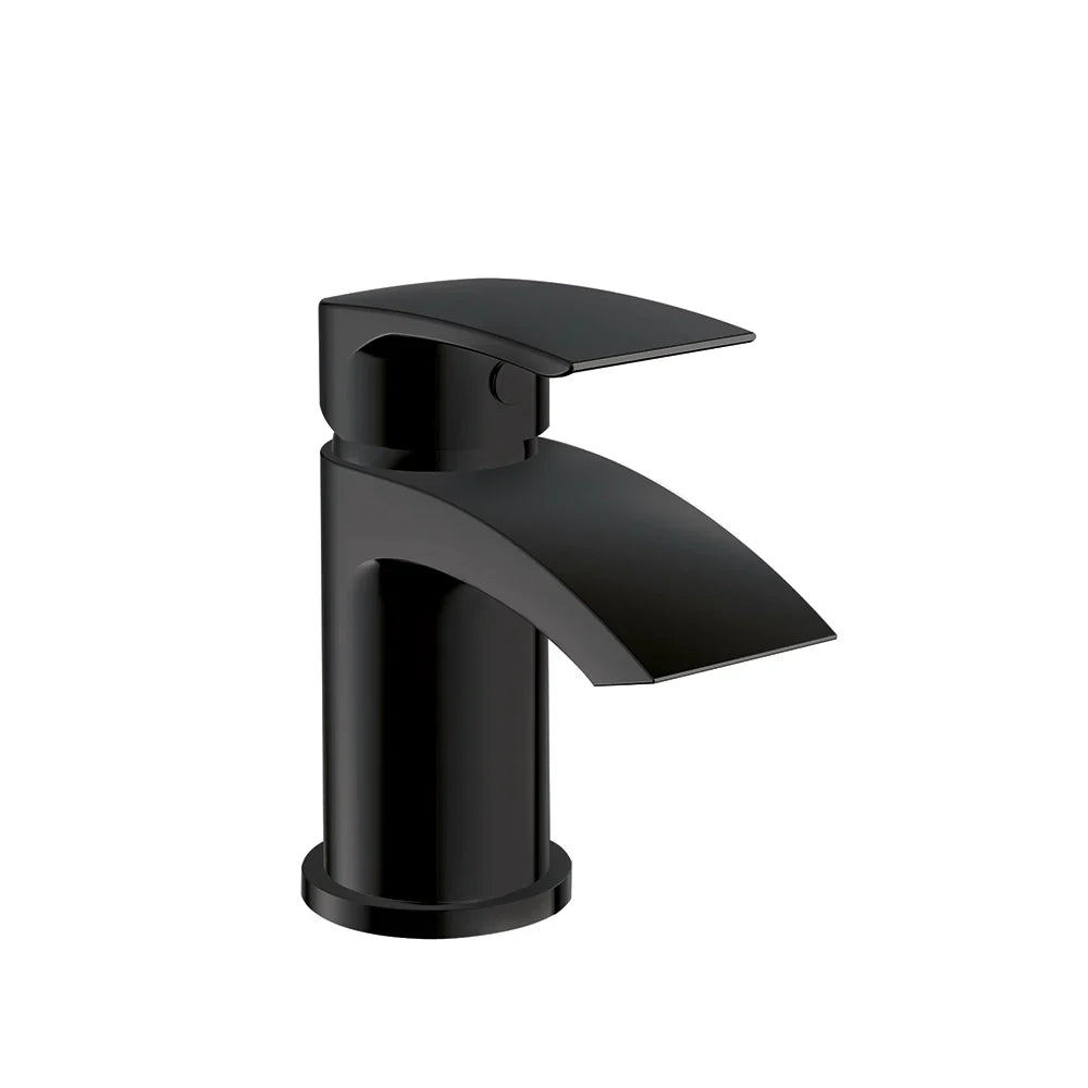 Harper & Brooke Tudor Electroplated Mini Mono Basin Mixer w/ Pop Up Waste - Black