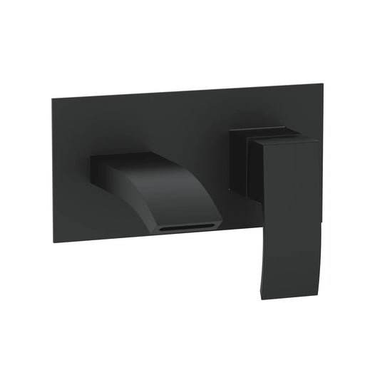 Harper & Brooke Tudor Electroplated Wall Mounted Basin Filler w/ Pop Up Waste - Black