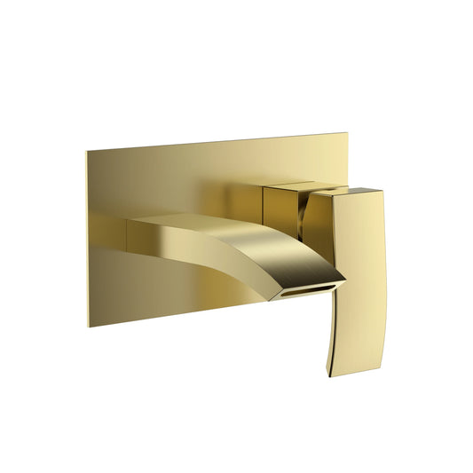 Harper & Brooke Tudor PVD Coated Wall Mounted Basin Filler w/ Pop Up Waste - Brushed Brass