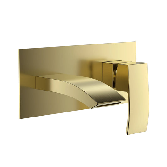 Harper & Brooke Tudor PVD Coated Wall Mounted Bath Filler - Brushed Brass