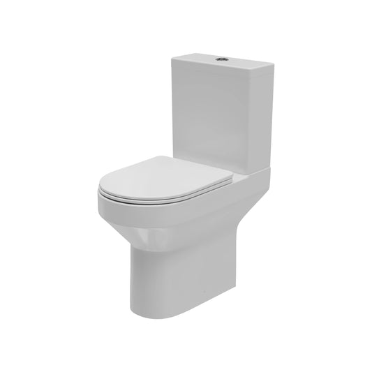 Harper & Brooke Chiltern Round 460mm x 645mm x 360mm Comfort Height Close Coupled Open Back WC Pan - White