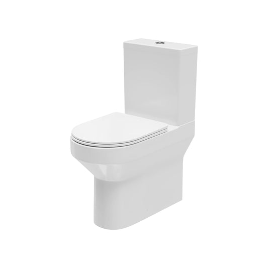 Harper & Brooke Chiltern Round 420mm x 645mm x 370mm Rimless Close Coupled Closed Back WC Pan - White
