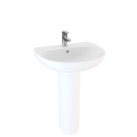 Harper & Brooke Hampton 550mm Round 1 Tap Hole Basin - White