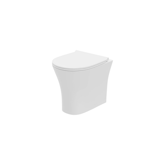 Harper & Brooke Hampton Rimless 400mm x 465mm x 350mm Back To Wall WC Pan - White