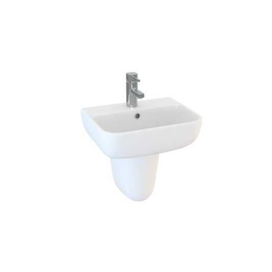 Harper & Brooke Sienna 450mm Thin Lipped Square 1 Tap Hole Basin