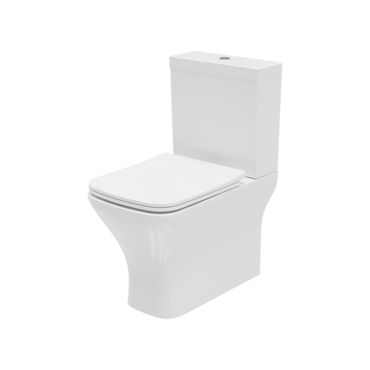 Harper & Brooke Sienna Square 400mm x 610mm x 360mm Close Coupled Closed Back WC Pan - White