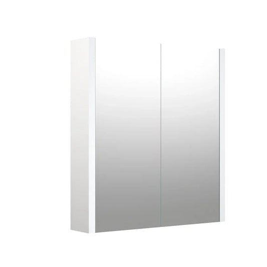Harper & Brooke Granby 580mm x 650mm 2 Door Mirror Cabinet w/ Glass Shelves - Matt White