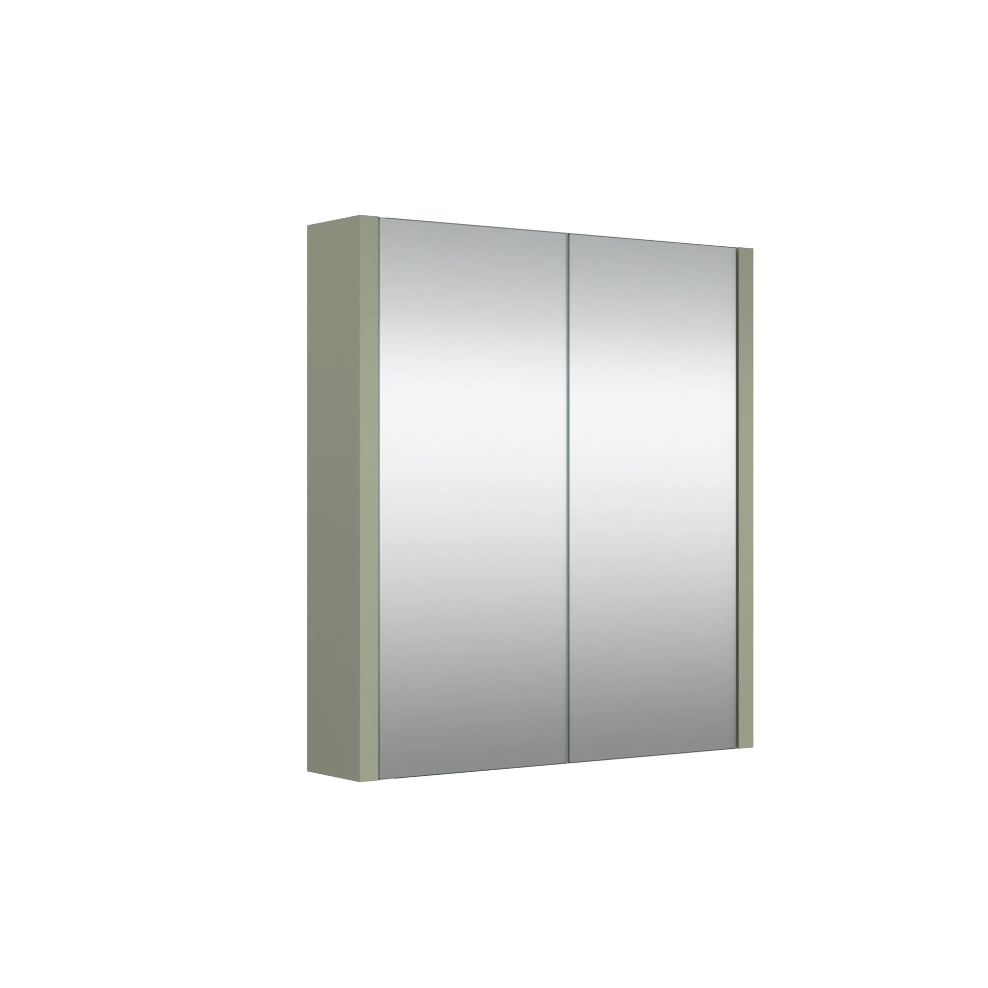 Harper & Brooke Granby 580mm x 650mm 2 Door Mirror Cabinet w/ Glass Shelves - Savannah Green