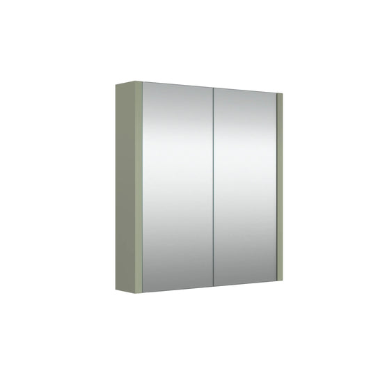 Harper & Brooke Granby 580mm x 650mm 2 Door Mirror Cabinet w/ Glass Shelves - Savannah Green
