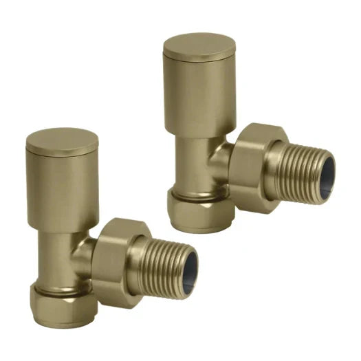 Harper & Brooke TMV Non-Thermostatic Angled Valve - Brushed Brass