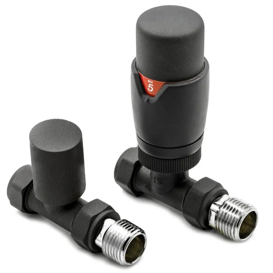 Harper & Brooke TMV Thermostatic Straight Valve - Anthracite