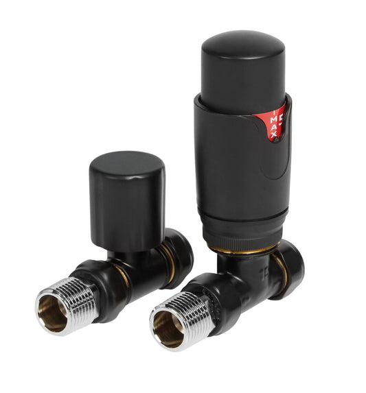 Harper & Brooke TMV Thermostatic Straight Valve - Black