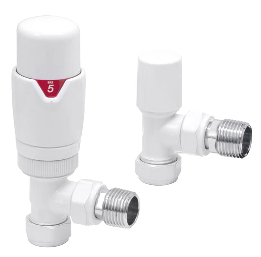 Harper & Brooke TMV Thermostatic Angled Valve - White