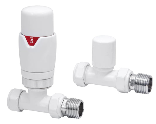 Harper & Brooke TMV Thermostatic Straight Valve - White
