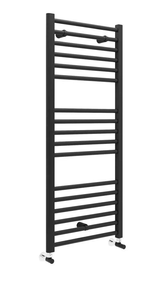 Harper & Brooke Terrano Straight 1200 x 600mm Towel Warmer - Matt Black